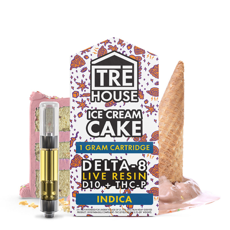 Live Resin Delta 8 Cartridge + D10 + THC-P - Ice Cream Cake - Indica 1g - TR House Live Resin Delta 8 Cartridge + D10 + THC-P - Ice Cream Cake - Indica 1g - TR House
