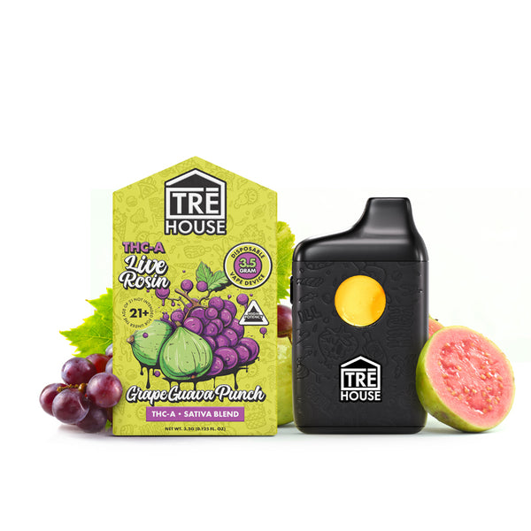 Grape Guava Punch - Live Rosin Sativa THC- A Vape Pen - 3.5g Grape Guava Punch - Live Rosin Sativa THC- A Vape Pen - 3.5g