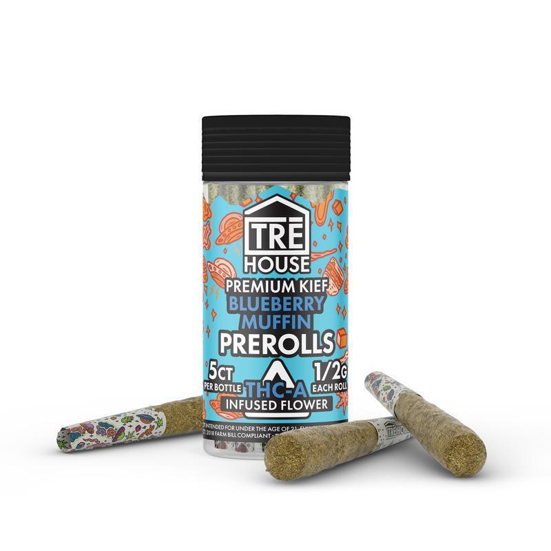 TRE House Blueberry Muffin THC-A prerolls bottle