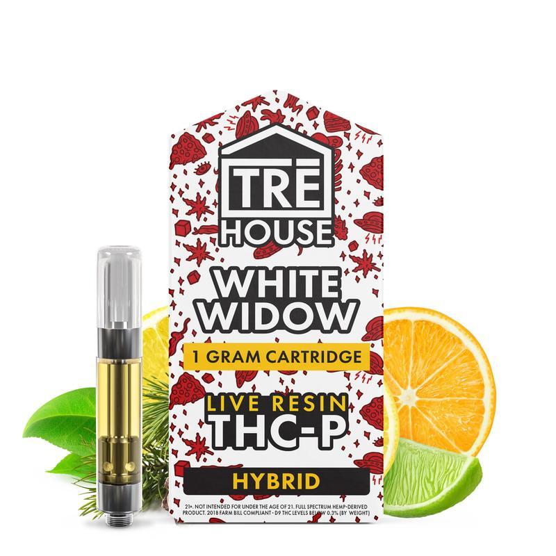 TRE House White Widow THC-P live resin cartridge
