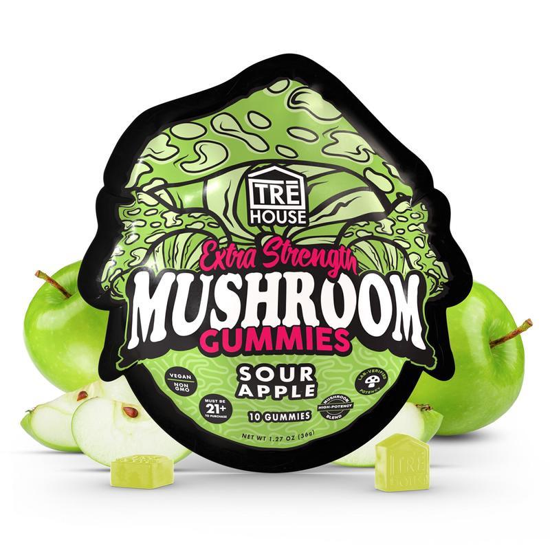 TRE House Extra Strength Sour Apple mushroom gummies package